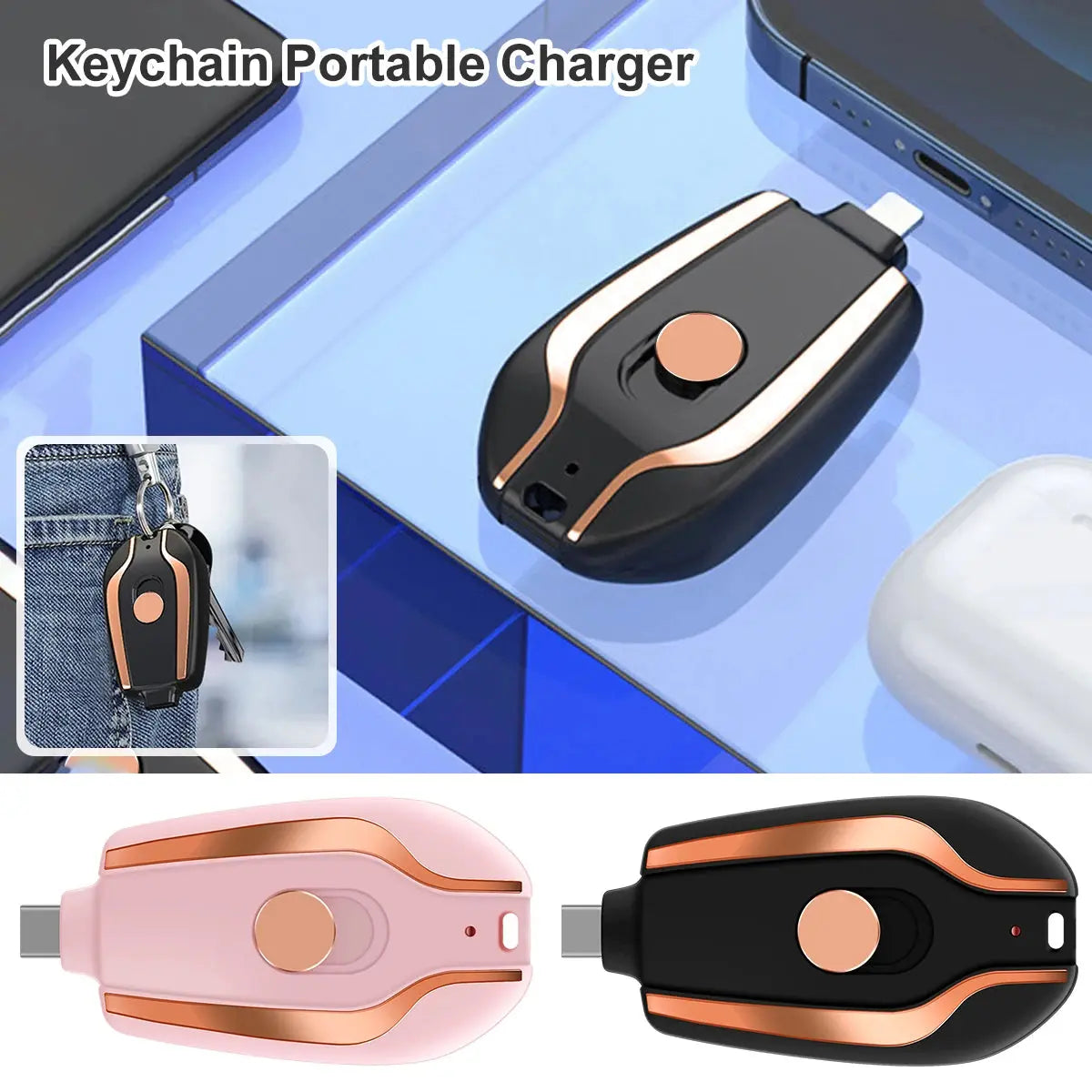 Ultra Compact 1500mAh Keychain Charger Elite Cart.pk