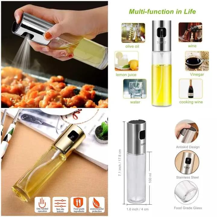 Kitchen Oil Sprayer | Glass Bottle for Cooking, BBQ, Grilling, Frying & Salad Dressing